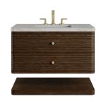 Allamari 36" Single Vanity, Sable w/ 3 CM Victorian Silver Silestone Top