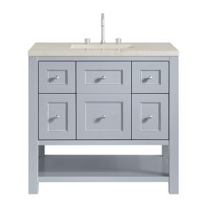 Breckenridge 36" Single Vanity, Serenity Blue, w/ 3 CM Siberian Silestone Top