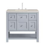 Breckenridge 36" Single Vanity, Serenity Blue, w/ 3 CM Siberian Silestone Top