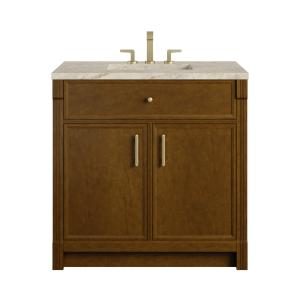 Bellshire 36" Single Vanity, Honey Oak w/ 3 CM Tajnar Eclos Top