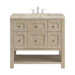 Breckenridge 36" Single Vanity, Whitewashed Oak, w/ 3 CM Tajnar Eclos Top