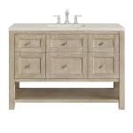 Breckenridge 48" Single Vanity, Whitewashed Oak, w/ 3 CM Siberian Silestone Top