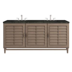 Portland 72IN Double Vanity Whitewashed Walnut w/ 3 CM Phantome Eclos Top