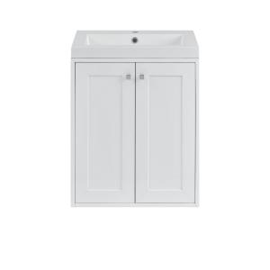 Chianti 24" Single Vanity, Glossy White w/ White Glossy Composite Stone Top