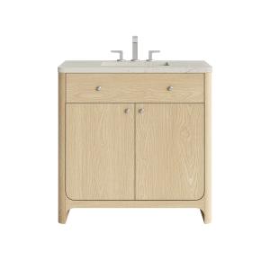 Gracyn 36" Single Vanity, Coastal Driftwood, w/ 3 CM Siberian Silestone Widespread Top
