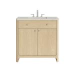 Gracyn 36" Single Vanity, Coastal Driftwood, w/ 3 CM Siberian Silestone Widespread Top
