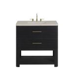 Lucian 36" Single Vanity, Carbon Oak, w/ 3 CM Siberian Silestone Widespread Top