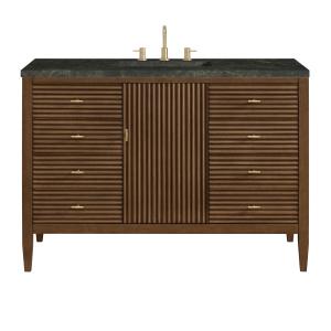 Myrrin 48" Single Vanity, Mid Century Walnut, w/ 3 CM Phantome Eclos Top