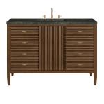 Myrrin 48" Single Vanity, Mid Century Walnut, w/ 3 CM Phantome Eclos Top
