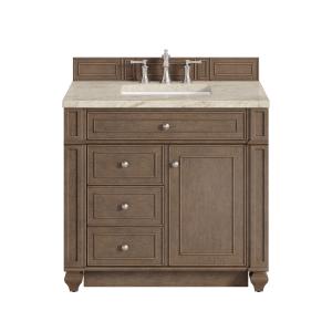 Bristol 36" Single Vanity, Whitewashed Walnut, w/ 3 CM Tajnar Eclos Top