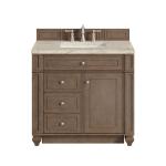 Bristol 36" Single Vanity, Whitewashed Walnut, w/ 3 CM Tajnar Eclos Top