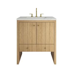 Hudson 30" Single Vanity, Light Natural Oak w/ 3 CM Ethereal Noctis Silestone Top