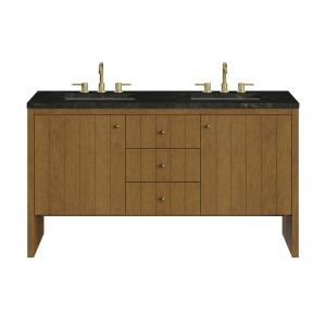 Hudson 60" Double Vanity, Honey Oak w/ 3 CM Phantome Eclos Top