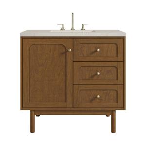 Laurent 36" Single Vanity, Honey Oak w/ 3 CM Siberian Silestone Top