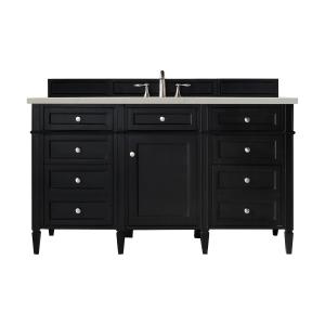 Brittany 60" Single Vanity, Black Onyx, w/ 3 CM Siberian Silestone Top