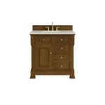 Brookfield 36" Single Vanity, Honey Oak, w/ 3 CM Siberian Silestone Top