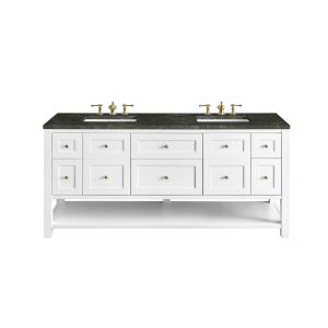 Breckenridge 72" Double Vanity, Bright White, w/ 3 CM Phantome Eclos Top