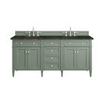 Brittany 72" Double Vanity, Smokey Celadon, w/ 3 CM Phantome Eclos Top
