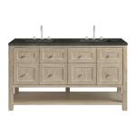 Breckenridge 60" Double Vanity, Whitewashed Oak, w/ 3 CM Phantome Eclos Top