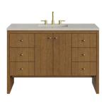 Hudson 48" Single Vanity, Honey Oak w/ 3 CM Siberian Silestone Top