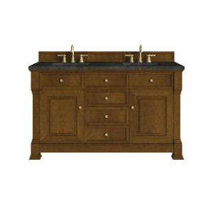 Brookfield 60" Double Vanity, Honey Oak, w/ 3 CM Phantome Eclos Top