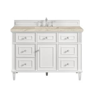 Lorelai 48" Single Vanity, Bright White, w/ 3 CM Tajnar Eclos Top