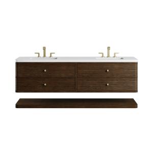 Allamari 72" Double Vanity, Sable w/ 3 CM White Zeus Silestone Top