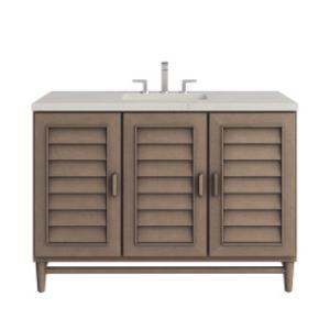 Portland 48IN Single Vanity Whitewashed Walnut w/ 3 CM Siberian Silestone Top