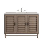 Portland 48IN Single Vanity Whitewashed Walnut w/ 3 CM Siberian Silestone Top w/FreePower Wireless Charger