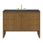 Hudson 48" Single Vanity, Honey Oak w/ 3 CM Parisien Bleu Silestone Top