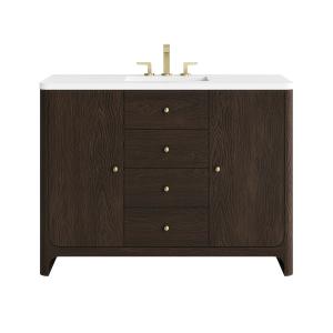 Gracyn 48" Single Vanity, Sable, w/ 3 CM White Zeus Quartz Widespread Top