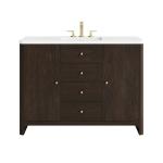 Gracyn 48" Single Vanity, Sable, w/ 3 CM White Zeus Quartz Widespread Top