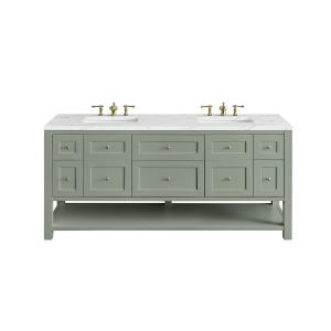 Breckenridge 72" Double Vanity, Smokey Celadon w/ 3 CM Ethereal Noctis Top w/FreePower Wireless Charger