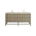 Emmeline 72" Double Vanity, Pebble Oak, w/ 3 CM Tajnar Eclos Top