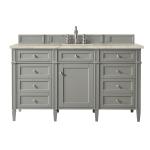 Brittany 60" Single Vanity, Urban Gray, w/ 3 CM Tajnar Eclos Top