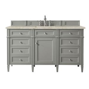 Brittany 60" Single Vanity, Urban Gray, w/ 3 CM Tajnar Eclos Top w/FreePower Wireless Charger