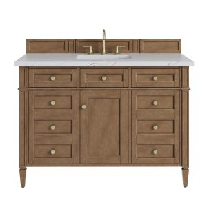 Brittany 48" Single Vanity, Pecan w/ 3 CM Ethereal Noctis Silestone Top