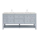 Breckenridge 72" Double Vanity, Serenity Blue, w/ 3 CM Eternal Jasmine Pearl Quartz Top w/FreePower Wireless Charger