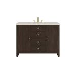 Gracyn 48" Single Vanity, Sable, w/ 3 CM Siberian Silestone Widespread Top