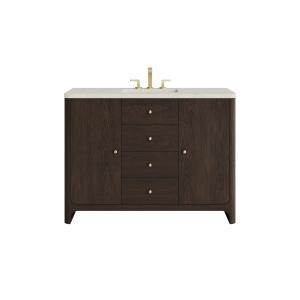 Gracyn 48" Single Vanity, Sable, w/ 3 CM Siberian Silestone Widespread Top