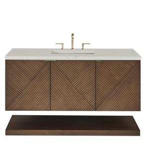 Marcello 48" Single Vanity, Chestnut, w/ 3 CM Siberian Silestone Top