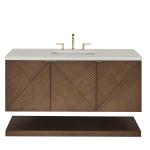 Marcello 48" Single Vanity, Chestnut, w/ 3 CM Siberian Silestone Top