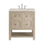 Breckenridge 30" Single Vanity, Whitewashed Oak, w/ 3 CM Siberian Silestone Top