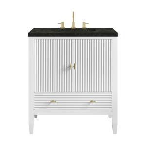 Myrrin 30" Single Vanity, Bright White w/ 3 CM Phantome Eclos Top