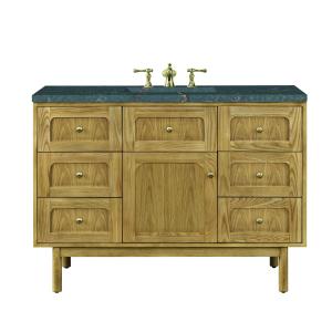 Laurent 48" Single Vanity, Light Natural Oak w/ 3 CM Parisien Bleu Top w/FreePower Wireless Charger