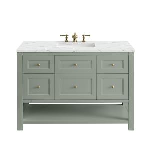 Breckenridge 48" Single Vanity, Smokey Celadon w/ 3 CM Ethereal Noctis Top w/FreePower Wireless Charger