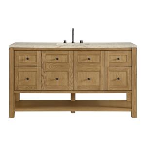 Breckenridge 60" Single Vanity, Light Natural Oak, w/ 3 CM Tajnar Eclos Top