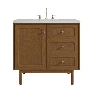 Laurent 36" Single Vanity, Honey Oak w/ 3 CM Lime Delight Silestone Top