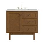 Laurent 36" Single Vanity, Honey Oak w/ 3 CM Lime Delight Silestone Top