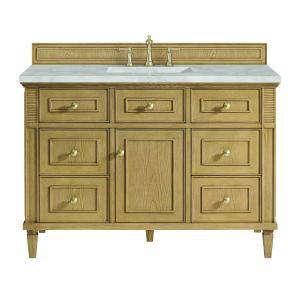 Lorelai 48" Single Vanity, Light Natural Oak w/ 3 CM Victorian Silver Silestone Top w/FreePower Wireless Charger